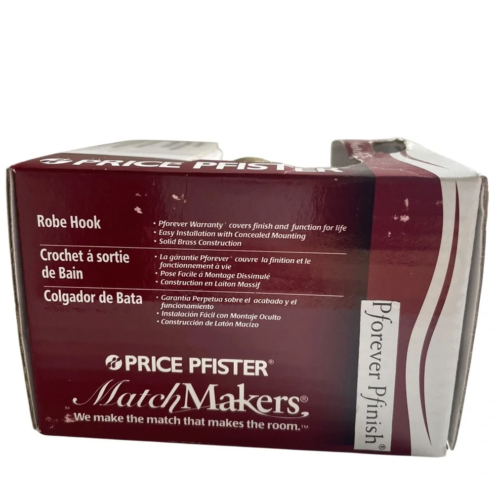 MatchMakers Robe Hook - Solid Brass and Silver New in Package